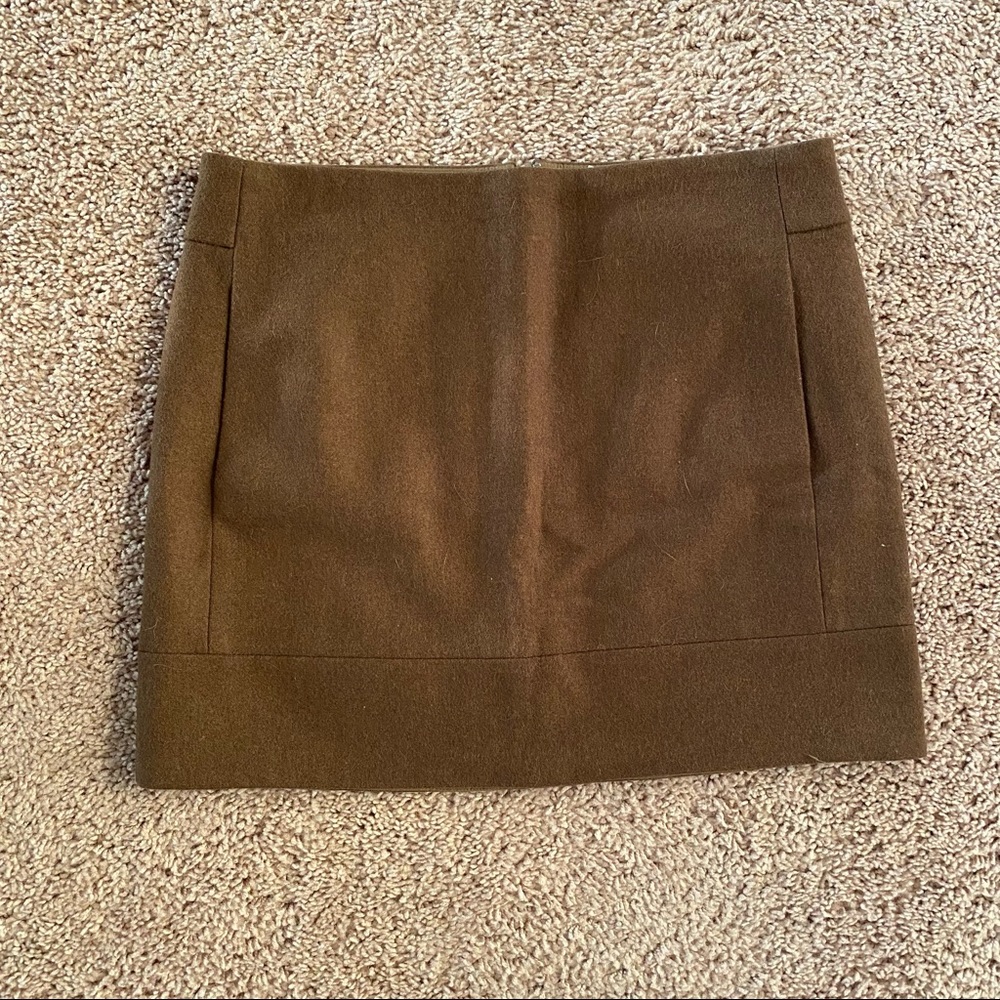 J. Crew Brown Wool Blend Mini Skirt